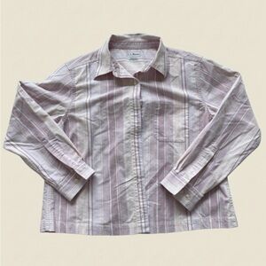 L.L. Bean Pink and White Striped Blouse